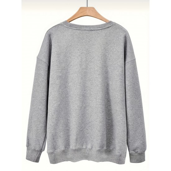 Plus Size Cozy Back & Body Hurts Print Pullover Sweatshirt - Soft, Casual, Long Sleeve Crew Neck Design for Fall & Spring - Women's Comfortable Plus Size Clothing for Everyday Wear Plus Size Cozy Back & Body Hurts Print Pullover Sweatshirt - Soft, Casual, Long Sleeve Crew Neck Design for Fall & Spring - Women's Comfortable Plus Size Clothing for Everyday Wear