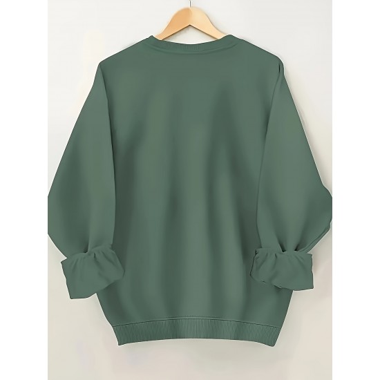 Plus Size Cozy Back & Body Hurts Print Pullover Sweatshirt - Soft, Casual, Long Sleeve Crew Neck Design for Fall & Spring - Women's Comfortable Plus Size Clothing for Everyday Wear Plus Size Cozy Back & Body Hurts Print Pullover Sweatshirt - Soft, Casual, Long Sleeve Crew Neck Design for Fall & Spring - Women's Comfortable Plus Size Clothing for Everyday Wear