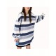 Long Sleeve Fashion Stripe Printing Womens Casual Round Neck Loose Pullover T-shirt Long Sleeve Fashion Stripe Printing Womens Casual Round Neck Loose Pullover T-shirt