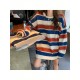 Long Sleeve Fashion Stripe Printing Womens Casual Round Neck Loose Pullover T-shirt Long Sleeve Fashion Stripe Printing Womens Casual Round Neck Loose Pullover T-shirt