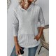Women's Casual Solid Color Hoodie with Pocket - Long Sleeve, Stretchy Polyester Blend, Machine Washable Women's Casual Solid Color Hoodie with Pocket - Long Sleeve, Stretchy Polyester Blend, Machine Washable