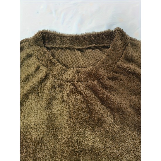 Cozy Plus-Size Fleece Pullover - Warm Long Sleeve Top with Pockets, Ideal for Casual Wear Cozy Plus-Size Fleece Pullover - Warm Long Sleeve Top with Pockets, Ideal for Casual Wear