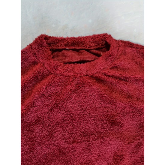 Cozy Plus-Size Fleece Pullover - Warm Long Sleeve Top with Pockets, Ideal for Casual Wear Cozy Plus-Size Fleece Pullover - Warm Long Sleeve Top with Pockets, Ideal for Casual Wear