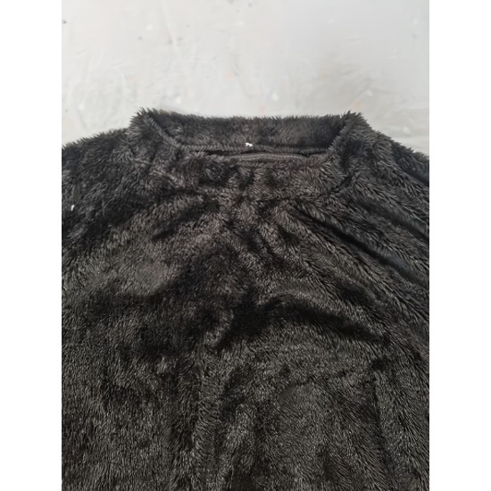 Cozy Plus-Size Fleece Pullover - Warm Long Sleeve Top with Pockets, Ideal for Casual Wear Cozy Plus-Size Fleece Pullover - Warm Long Sleeve Top with Pockets, Ideal for Casual Wear