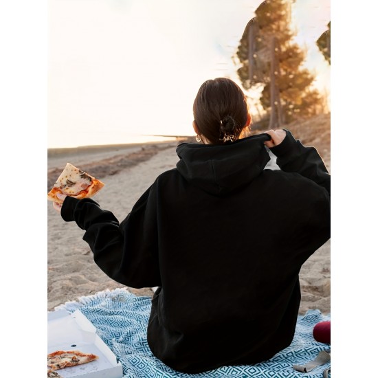 Chic Plus Size Womens Hoodie with Slogan Print - Adjustable Hood, Kangaroo Pockets, Long Sleeves - Perfect Casual Top for Fall & Winter - Comfortable, Stylish Plus Size Clothing Chic Plus Size Womens Hoodie with Slogan Print - Adjustable Hood, Kangaroo Pockets, Long Sleeves - Perfect Casual Top for Fall & Winter - Comfortable, Stylish Plus Size Clothing