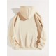 Plus Size Basic Sweatshirt, Women's Plus Letter Print Long Sleeve Slight Stretch Drawstring Hoodie With Kangaroo Pocket Plus Size Basic Sweatshirt, Women's Plus Letter Print Long Sleeve Slight Stretch Drawstring Hoodie With Kangaroo Pocket