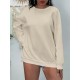 Plus Size Simple Solid Crew Neck Pullover Sweatshirt, Women's Casual Long Sleeve Clothing Plus Size Simple Solid Crew Neck Pullover Sweatshirt, Women's Casual Long Sleeve Clothing