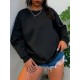 Plus Size Simple Solid Crew Neck Pullover Sweatshirt, Women's Casual Long Sleeve Clothing Plus Size Simple Solid Crew Neck Pullover Sweatshirt, Women's Casual Long Sleeve Clothing