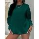 Plus Size Simple Solid Crew Neck Pullover Sweatshirt, Women's Casual Long Sleeve Clothing Plus Size Simple Solid Crew Neck Pullover Sweatshirt, Women's Casual Long Sleeve Clothing