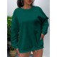 Plus Size Simple Solid Crew Neck Pullover Sweatshirt, Women's Casual Long Sleeve Clothing Plus Size Simple Solid Crew Neck Pullover Sweatshirt, Women's Casual Long Sleeve Clothing