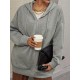 Plus Size Solid Color Zip Front Hoodie, Simple Casual Drawstring Long Sleeve Hooded Sweatshirt, Women's Plus Size Clothing Plus Size Solid Color Zip Front Hoodie, Simple Casual Drawstring Long Sleeve Hooded Sweatshirt, Women's Plus Size Clothing