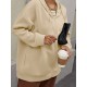 Plus Size Solid Color Zip Front Hoodie, Simple Casual Drawstring Long Sleeve Hooded Sweatshirt, Women's Plus Size Clothing Plus Size Solid Color Zip Front Hoodie, Simple Casual Drawstring Long Sleeve Hooded Sweatshirt, Women's Plus Size Clothing