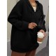 Plus Size Solid Color Zip Front Hoodie, Simple Casual Drawstring Long Sleeve Hooded Sweatshirt, Women's Plus Size Clothing Plus Size Solid Color Zip Front Hoodie, Simple Casual Drawstring Long Sleeve Hooded Sweatshirt, Women's Plus Size Clothing