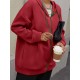 Plus Size Solid Color Zip Front Hoodie, Simple Casual Drawstring Long Sleeve Hooded Sweatshirt, Women's Plus Size Clothing Plus Size Solid Color Zip Front Hoodie, Simple Casual Drawstring Long Sleeve Hooded Sweatshirt, Women's Plus Size Clothing