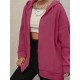 Plus Size Solid Color Zip Front Hoodie, Simple Casual Drawstring Long Sleeve Hooded Sweatshirt, Women's Plus Size Clothing Plus Size Solid Color Zip Front Hoodie, Simple Casual Drawstring Long Sleeve Hooded Sweatshirt, Women's Plus Size Clothing