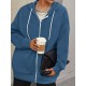 Plus Size Solid Color Zip Front Hoodie, Simple Casual Drawstring Long Sleeve Hooded Sweatshirt, Women's Plus Size Clothing Plus Size Solid Color Zip Front Hoodie, Simple Casual Drawstring Long Sleeve Hooded Sweatshirt, Women's Plus Size Clothing