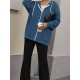 Plus Size Solid Color Zip Front Hoodie, Simple Casual Drawstring Long Sleeve Hooded Sweatshirt, Women's Plus Size Clothing Plus Size Solid Color Zip Front Hoodie, Simple Casual Drawstring Long Sleeve Hooded Sweatshirt, Women's Plus Size Clothing