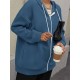 Plus Size Solid Color Zip Front Hoodie, Simple Casual Drawstring Long Sleeve Hooded Sweatshirt, Women's Plus Size Clothing Plus Size Solid Color Zip Front Hoodie, Simple Casual Drawstring Long Sleeve Hooded Sweatshirt, Women's Plus Size Clothing