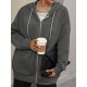 Plus Size Solid Color Zip Front Hoodie, Simple Casual Drawstring Long Sleeve Hooded Sweatshirt, Women's Plus Size Clothing Plus Size Solid Color Zip Front Hoodie, Simple Casual Drawstring Long Sleeve Hooded Sweatshirt, Women's Plus Size Clothing
