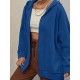 Plus Size Solid Color Zip Front Hoodie, Simple Casual Drawstring Long Sleeve Hooded Sweatshirt, Women's Plus Size Clothing Plus Size Solid Color Zip Front Hoodie, Simple Casual Drawstring Long Sleeve Hooded Sweatshirt, Women's Plus Size Clothing