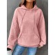 Plus Size Solid Color Waffle Long Sleeve Hooded Sweatshirt, Casual Drawstring Kangaroo Pocket Hoodie, Women's Clothing Plus Size Solid Color Waffle Long Sleeve Hooded Sweatshirt, Casual Drawstring Kangaroo Pocket Hoodie, Women's Clothing