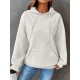 Plus Size Solid Color Waffle Long Sleeve Hooded Sweatshirt, Casual Drawstring Kangaroo Pocket Hoodie, Women's Clothing Plus Size Solid Color Waffle Long Sleeve Hooded Sweatshirt, Casual Drawstring Kangaroo Pocket Hoodie, Women's Clothing