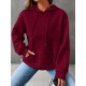Plus Size Solid Color Waffle Long Sleeve Hooded Sweatshirt, Casual Drawstring Kangaroo Pocket Hoodie, Women's Clothing Plus Size Solid Color Waffle Long Sleeve Hooded Sweatshirt, Casual Drawstring Kangaroo Pocket Hoodie, Women's Clothing