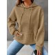 Plus Size Solid Color Waffle Long Sleeve Hooded Sweatshirt, Casual Drawstring Kangaroo Pocket Hoodie, Women's Clothing Plus Size Solid Color Waffle Long Sleeve Hooded Sweatshirt, Casual Drawstring Kangaroo Pocket Hoodie, Women's Clothing
