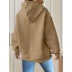Plus Size Solid Color Waffle Long Sleeve Hooded Sweatshirt, Casual Drawstring Kangaroo Pocket Hoodie, Women's Clothing Plus Size Solid Color Waffle Long Sleeve Hooded Sweatshirt, Casual Drawstring Kangaroo Pocket Hoodie, Women's Clothing
