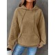 Plus Size Solid Color Waffle Long Sleeve Hooded Sweatshirt, Casual Drawstring Kangaroo Pocket Hoodie, Women's Clothing Plus Size Solid Color Waffle Long Sleeve Hooded Sweatshirt, Casual Drawstring Kangaroo Pocket Hoodie, Women's Clothing