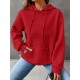 Plus Size Solid Color Waffle Long Sleeve Hooded Sweatshirt, Casual Drawstring Kangaroo Pocket Hoodie, Women's Clothing Plus Size Solid Color Waffle Long Sleeve Hooded Sweatshirt, Casual Drawstring Kangaroo Pocket Hoodie, Women's Clothing