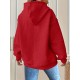 Plus Size Solid Color Waffle Long Sleeve Hooded Sweatshirt, Casual Drawstring Kangaroo Pocket Hoodie, Women's Clothing Plus Size Solid Color Waffle Long Sleeve Hooded Sweatshirt, Casual Drawstring Kangaroo Pocket Hoodie, Women's Clothing