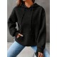 Plus Size Solid Color Waffle Long Sleeve Hooded Sweatshirt, Casual Drawstring Kangaroo Pocket Hoodie, Women's Clothing Plus Size Solid Color Waffle Long Sleeve Hooded Sweatshirt, Casual Drawstring Kangaroo Pocket Hoodie, Women's Clothing