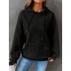 Plus Size Solid Color Waffle Long Sleeve Hooded Sweatshirt, Casual Drawstring Kangaroo Pocket Hoodie, Women's Clothing Plus Size Solid Color Waffle Long Sleeve Hooded Sweatshirt, Casual Drawstring Kangaroo Pocket Hoodie, Women's Clothing