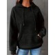 Plus Size Solid Color Waffle Long Sleeve Hooded Sweatshirt, Casual Drawstring Kangaroo Pocket Hoodie, Women's Clothing Plus Size Solid Color Waffle Long Sleeve Hooded Sweatshirt, Casual Drawstring Kangaroo Pocket Hoodie, Women's Clothing