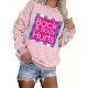 Plus Size Letter Print Sweatshirt, Crew Neck Casual Sweatshirt For Fall & Spring, Women's Plus Size Clothing Plus Size Letter Print Sweatshirt, Crew Neck Casual Sweatshirt For Fall & Spring, Women's Plus Size Clothing