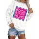 Plus Size Letter Print Sweatshirt, Crew Neck Casual Sweatshirt For Fall & Spring, Women's Plus Size Clothing Plus Size Letter Print Sweatshirt, Crew Neck Casual Sweatshirt For Fall & Spring, Women's Plus Size Clothing