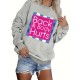 Plus Size Letter Print Sweatshirt, Crew Neck Casual Sweatshirt For Fall & Spring, Women's Plus Size Clothing Plus Size Letter Print Sweatshirt, Crew Neck Casual Sweatshirt For Fall & Spring, Women's Plus Size Clothing