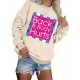 Plus Size Letter Print Sweatshirt, Crew Neck Casual Sweatshirt For Fall & Spring, Women's Plus Size Clothing Plus Size Letter Print Sweatshirt, Crew Neck Casual Sweatshirt For Fall & Spring, Women's Plus Size Clothing