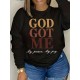 Plus Size Gradient Letter Print Sweatshirt, Casual Long Sleeve Crew Neck Sweatshirt, Women's Plus Size Clothing Plus Size Gradient Letter Print Sweatshirt, Casual Long Sleeve Crew Neck Sweatshirt, Women's Plus Size Clothing