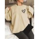Plus Size Heart Print Pullover Sweatshirt, Casual Long Sleeve Crew Neck Sweatshirt For Fall & Spring, Women's Plus Size Clothing Plus Size Heart Print Pullover Sweatshirt, Casual Long Sleeve Crew Neck Sweatshirt For Fall & Spring, Women's Plus Size Clothing