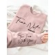Plus Size Fear Not Print Pullover Sweatshirt, Casual Long Sleeve Crew Neck Sweatshirt For Fall & Winter, Women's Plus Size Clothing Plus Size Fear Not Print Pullover Sweatshirt, Casual Long Sleeve Crew Neck Sweatshirt For Fall & Winter, Women's Plus Size Clothing