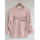 Plus Size Fear Not Print Pullover Sweatshirt, Casual Long Sleeve Crew Neck Sweatshirt For Fall & Winter, Women's Plus Size Clothing Plus Size Fear Not Print Pullover Sweatshirt, Casual Long Sleeve Crew Neck Sweatshirt For Fall & Winter, Women's Plus Size Clothing