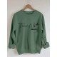 Plus Size Fear Not Print Pullover Sweatshirt, Casual Long Sleeve Crew Neck Sweatshirt For Fall & Winter, Women's Plus Size Clothing Plus Size Fear Not Print Pullover Sweatshirt, Casual Long Sleeve Crew Neck Sweatshirt For Fall & Winter, Women's Plus Size Clothing
