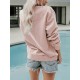 Plus Size Fear Not Print Pullover Sweatshirt, Casual Long Sleeve Crew Neck Sweatshirt For Fall & Winter, Women's Plus Size Clothing Plus Size Fear Not Print Pullover Sweatshirt, Casual Long Sleeve Crew Neck Sweatshirt For Fall & Winter, Women's Plus Size Clothing