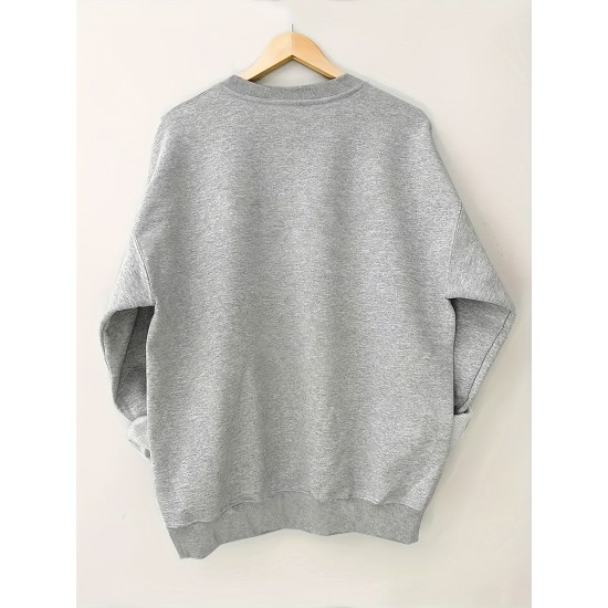 Plus Size I Like Print Sweatshirt, Casual Long Sleeve Crew Neck Pullover Sweatshirt, Women's Plus Size Clothing Plus Size I Like Print Sweatshirt, Casual Long Sleeve Crew Neck Pullover Sweatshirt, Women's Plus Size Clothing