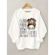 Plus Size I Like Print Sweatshirt, Casual Long Sleeve Crew Neck Pullover Sweatshirt, Women's Plus Size Clothing Plus Size I Like Print Sweatshirt, Casual Long Sleeve Crew Neck Pullover Sweatshirt, Women's Plus Size Clothing