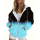 Plus Size Color Block Zip Front Hoodie, Casual Drawstring Kangaroo Pocket Long Sleeve Hooded Sweatshirt, Women's Plus Size Clothing Plus Size Color Block Zip Front Hoodie, Casual Drawstring Kangaroo Pocket Long Sleeve Hooded Sweatshirt, Women's Plus Size Clothing