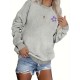 Plus Size Flower Print Sweatshirt, Casual Long Sleeve Crew Neck Sweatshirt, Women's Plus Size Clothing Plus Size Flower Print Sweatshirt, Casual Long Sleeve Crew Neck Sweatshirt, Women's Plus Size Clothing