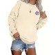 Plus Size Flower Print Sweatshirt, Casual Long Sleeve Crew Neck Sweatshirt, Women's Plus Size Clothing Plus Size Flower Print Sweatshirt, Casual Long Sleeve Crew Neck Sweatshirt, Women's Plus Size Clothing